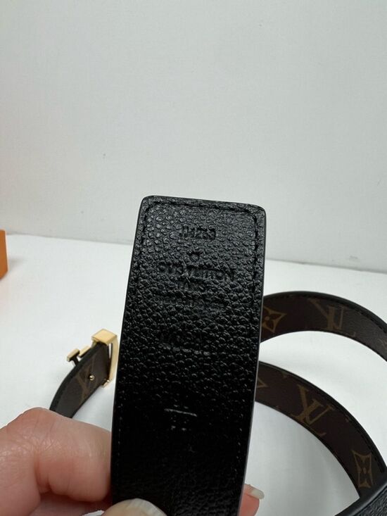 LOUIS VUITTON Monogram Belt LV Initial 30MM Reversible M0565 Brown Black main image 4